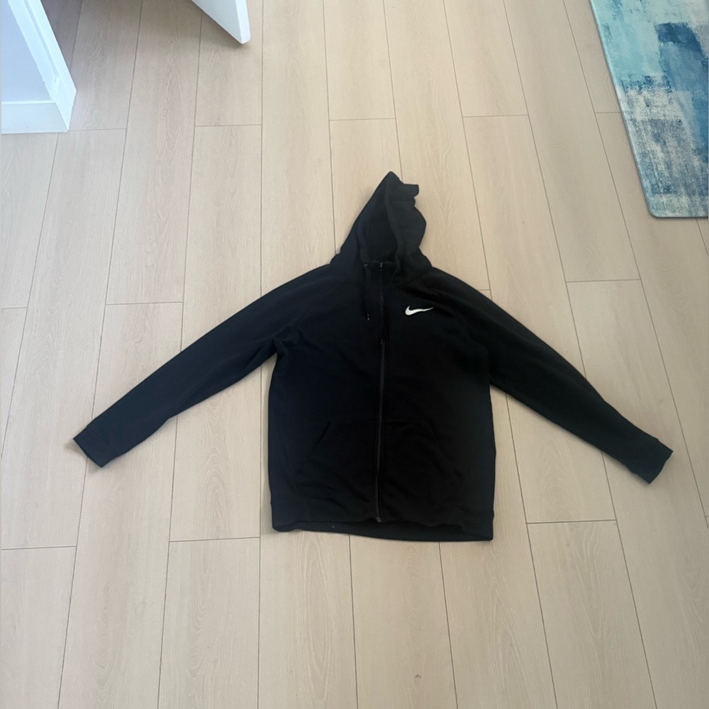 Nike Dri-FIT Black Hoodie with White Logo